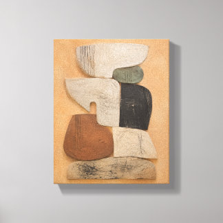 Plaster Totems in Quiet Balance Modern Abstract Ca Canvas Print