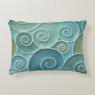 Plaster wall seamless texture with swirls pattern, accent pillow