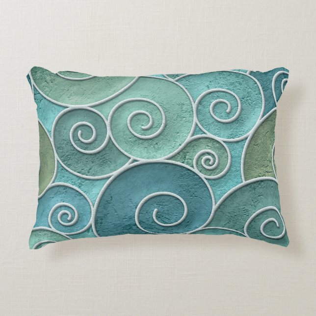 Plaster wall seamless texture with swirls pattern, accent pillow (Front)