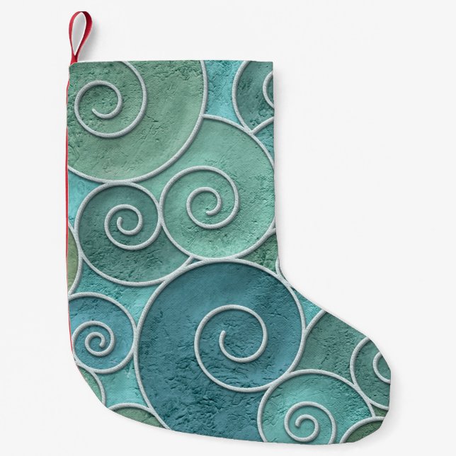 Plaster wall seamless texture with swirls pattern, small christmas stocking (Front)