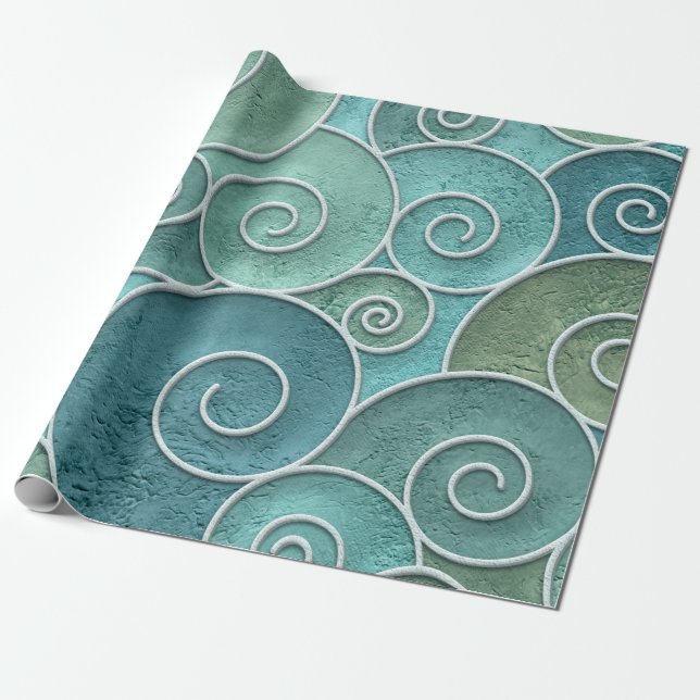 Plaster wall seamless texture with swirls pattern, wrapping paper (Unrolled)