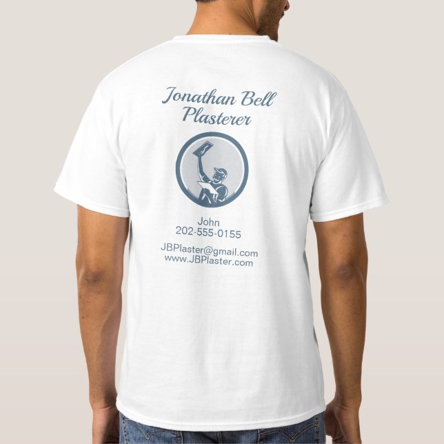 Plasterer Ceiling Drywall Business T-Shirt (Back)