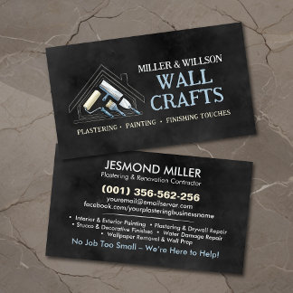 Plastering and Painting Services Watercolor art Business Card