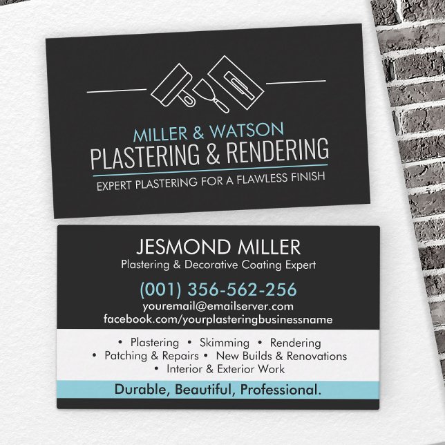 Plastering Services  Business Card (Creator Uploaded)