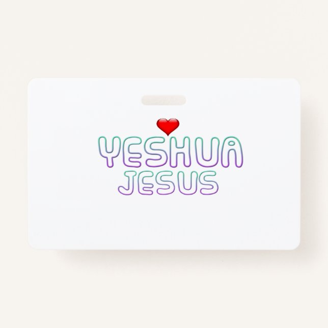 Plastic badge - Horizontal Jesus Yeshua (Front)
