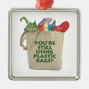 Plastic Bags Metal Ornament