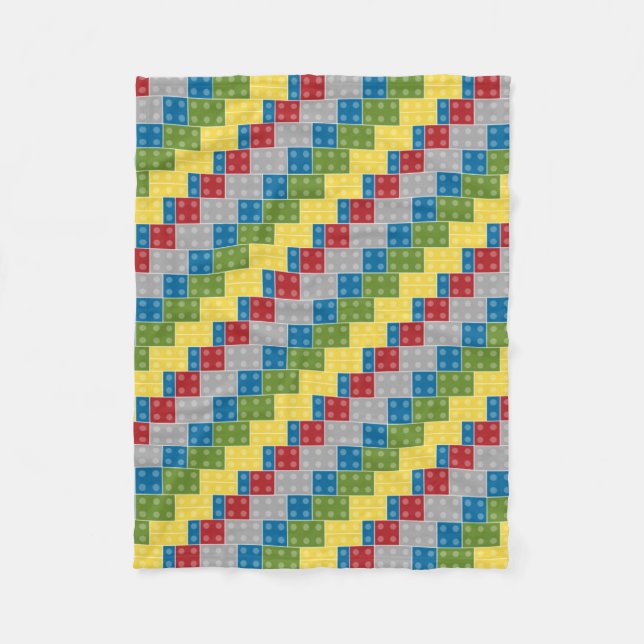 Plastic Blocks Pattern Illustration Fleece Blanket (Front)