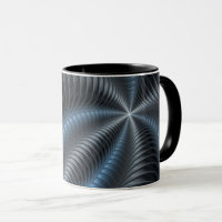 Plastic Blue Grey 3D Fractal Art Modern Abstract