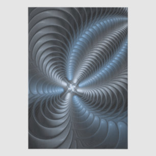 Plastic Blue Grey 3D Fractal Art Modern Abstract Tissue Paper