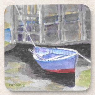 Plastic Coasters Dory at Low Tide in Jonesport Me