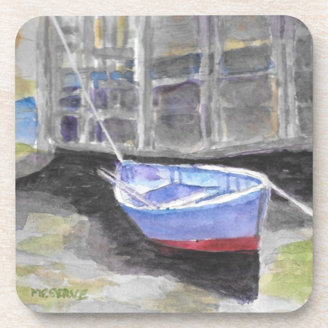 Plastic Coasters Dory at Low Tide in Jonesport Me (Front)