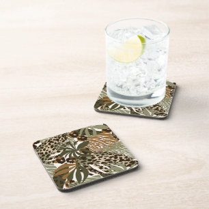 Plastic Coasters Jungle Animal Print
