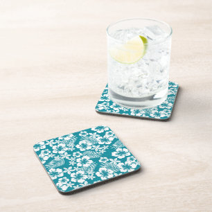 Plastic Coasters Tropical Palms