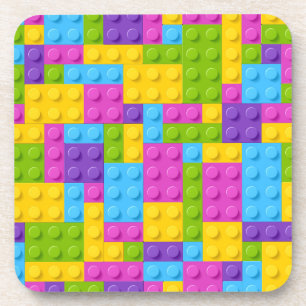 Plastic Construction Blocks Pattern Coaster
