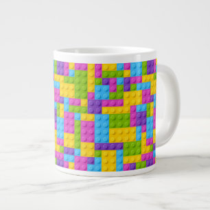 Plastic Construction Blocks Pattern Large Coffee Mug