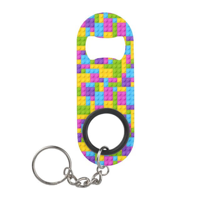 Plastic Construction Blocks Pattern Mini Bottle Opener (Front)