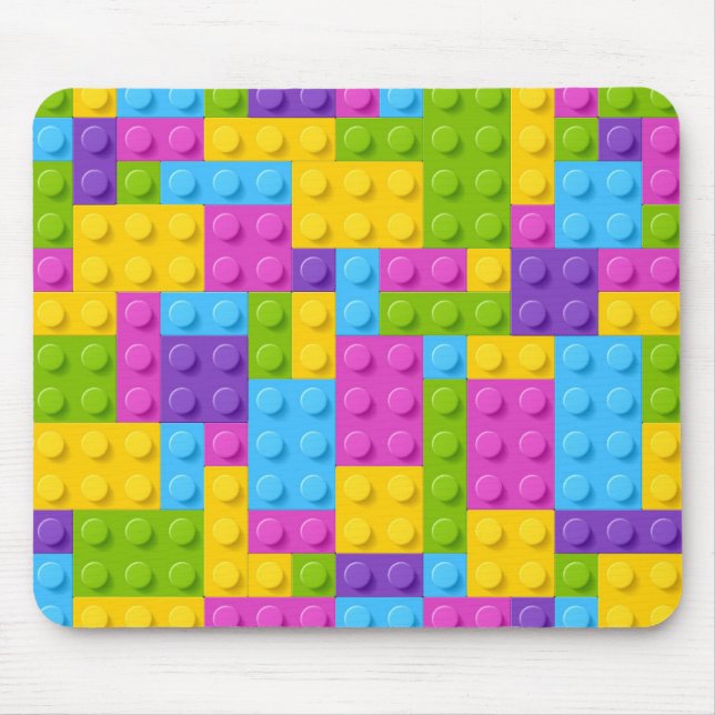 Plastic Construction Blocks Pattern Mouse Pad (Front)