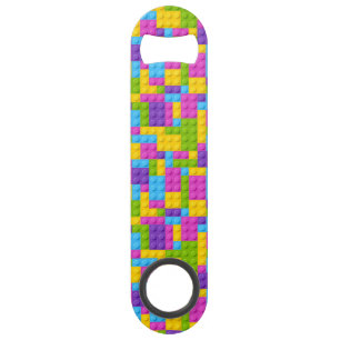 Plastic Construction Blocks Pattern Speed Bottle Opener