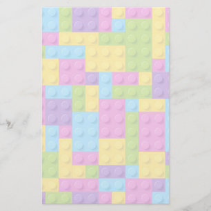 Plastic Construction Blocks Pattern Stationery