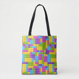Plastic Construction Blocks Pattern Tote Bag