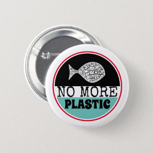 Plastic Fish, Climate Change 2 Inch Round Button