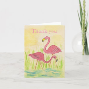 Plastic Flamingos thank you card