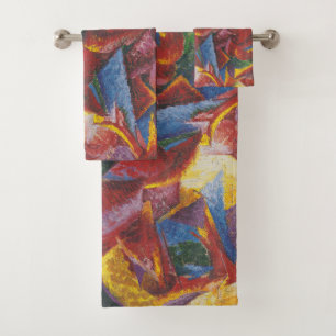 Plastic forms of a horse - Umberto Boccioni Bath Towel Set