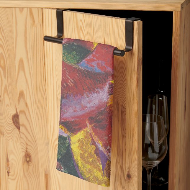 Plastic forms of a horse - Umberto Boccioni Kitchen Towel (Thirds Fold)