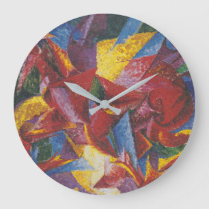 Plastic forms of a horse - Umberto Boccioni Large Clock