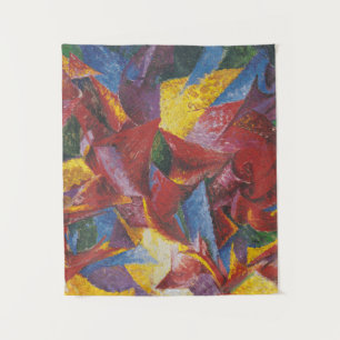 Plastic forms of a horse - Umberto Boccioni Tapestry
