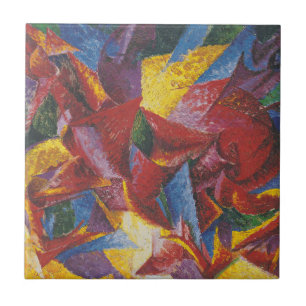 Plastic forms of a horse - Umberto Boccioni Tile