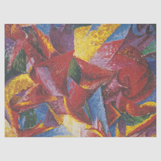 Plastic forms of a horse - Umberto Boccioni Tissue Paper (Front)