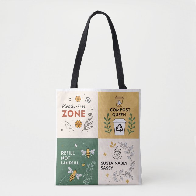 Plastic-Free Zone – Eco-Conscious Design Tote Bag (Front)