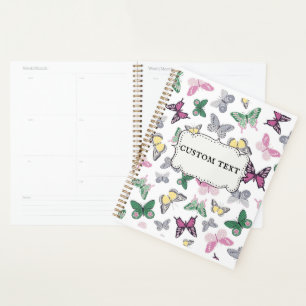  Plastic Laminated Butterfly Print Personalized Planner