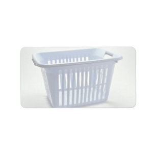Plastic laundry basket Photo Label