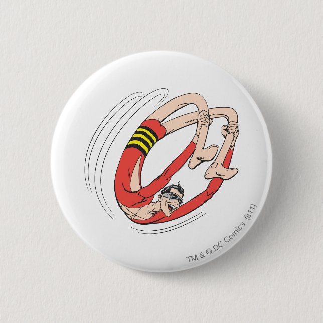 Plastic Man Backbend Wheel 2 Inch Round Button (Front)