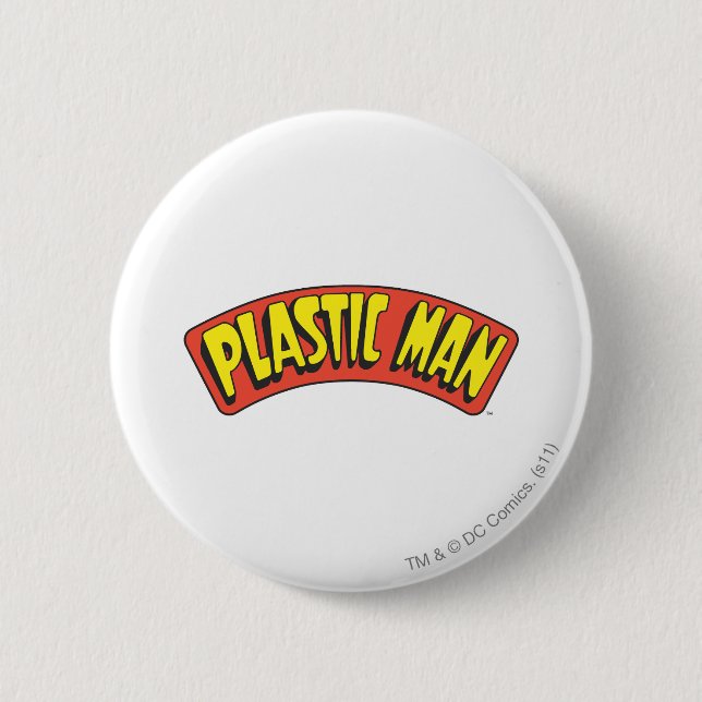 Plastic Man Logo 2 Inch Round Button (Front)