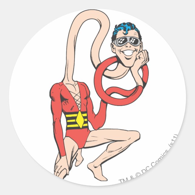 Plastic Man Rubberneck Pose Classic Round Sticker (Front)