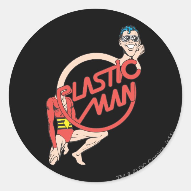 Plastic Man Rubberneck Sign Classic Round Sticker (Front)
