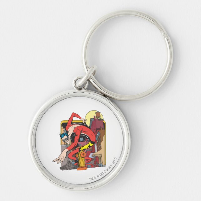 Plastic Man Shape-Shifts in the City Keychain (Front)
