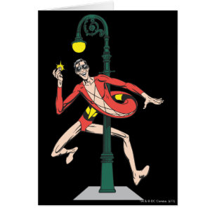 Plastic Man Wraps Streetlamp