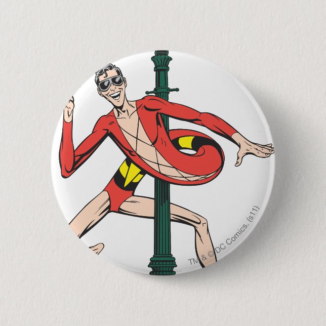 Plastic Man Wraps Streetlamp 2 Inch Round Button (Front)