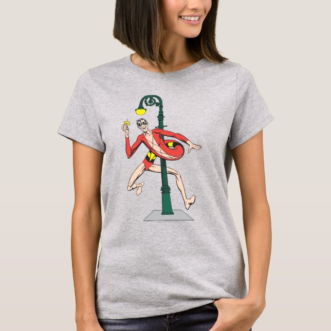 Plastic Man Wraps Streetlamp T-Shirt (Front)