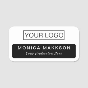 Plastic Name Tag Magnetic or Pin Custom Logo