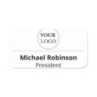 Plastic Name Tag Magnetic or Pin Custom Logo