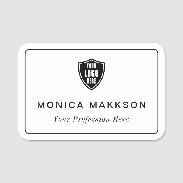 Plastic Name Tag Magnetic / Pin Custom Logo (Front)