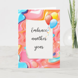 Plastic Psychedelic Abstract for Birthday Card