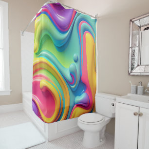 Plastic Rainbow Fluid Shapes