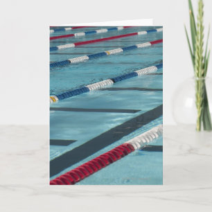 Plastic separators in a swimming pool creating card