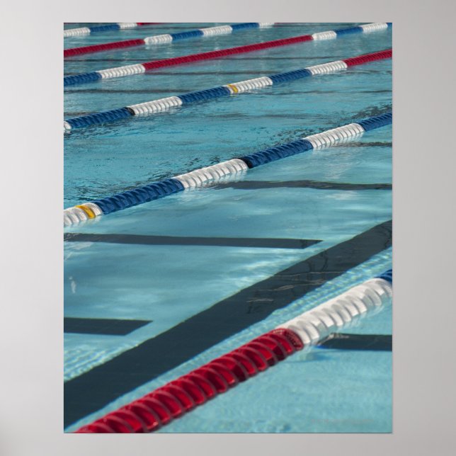 Plastic separators in a swimming pool creating poster (Front)